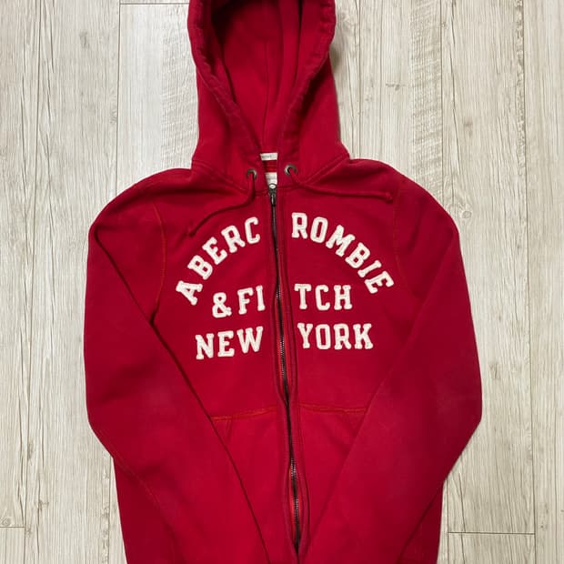 아베크롬비 후드집업 레드 L