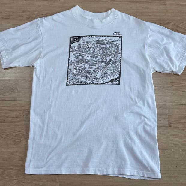 90s Apple 티셔츠 Matt Groening 아트웍 xl