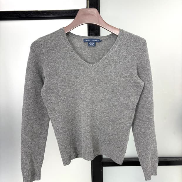 [[S]POLO 폴로 진그레이 브이넥 니트