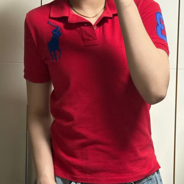 폴로 랄프로렌 빅포니 레드 슬림핏 카라티