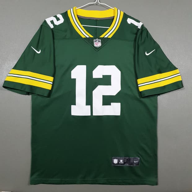 나이키 X NFL 그린베이 패커스 애런 로저스 반팔 럭비 져지 블록코어