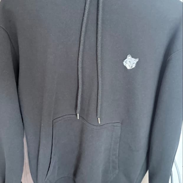 메종키츠네 폭스 헤드 블랙 후드티