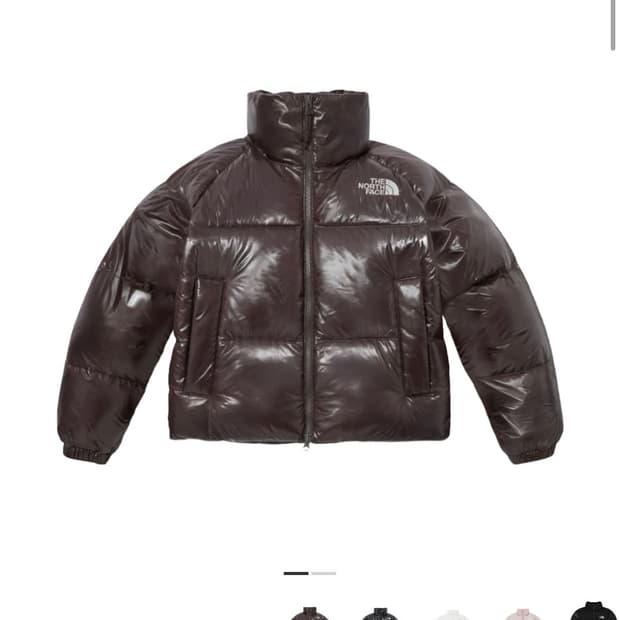 노스페이스 화이트 라벨 네오 퍼피 다운 자켓 브라운