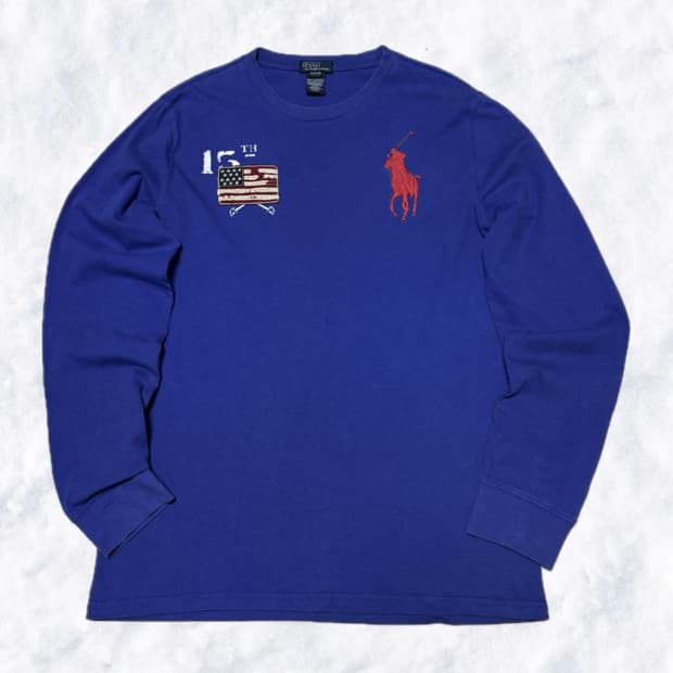 폴로 랄프로렌 빅포니 성조기 블루 긴팔 