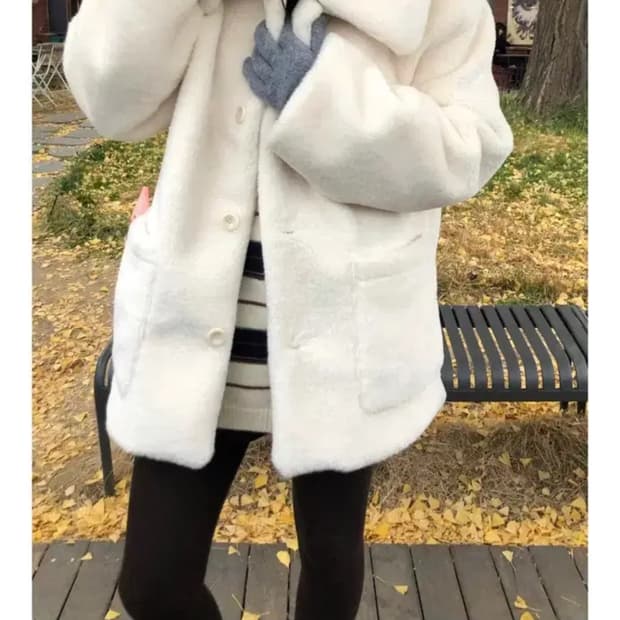 러브유쏘머치 카라털 점퍼 테디베어무스탕 브라운