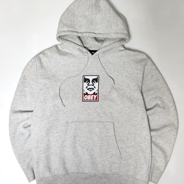오베이 페이스 로고 오버핏 후드티 L