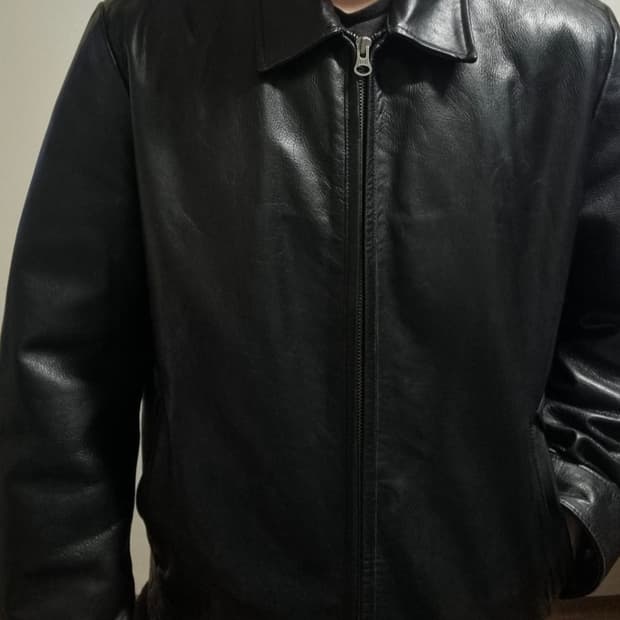 올드갭 블랙 레더 자켓 xl