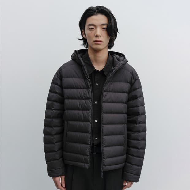[2] 어나더오피스 클라우디 패널 다운 자켓 블랙 새상품