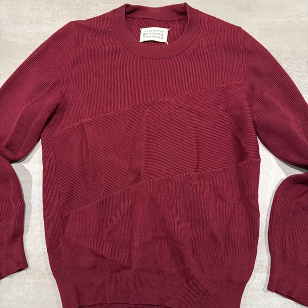 마르지엘라 스티치 울 니트 버건디 [S]