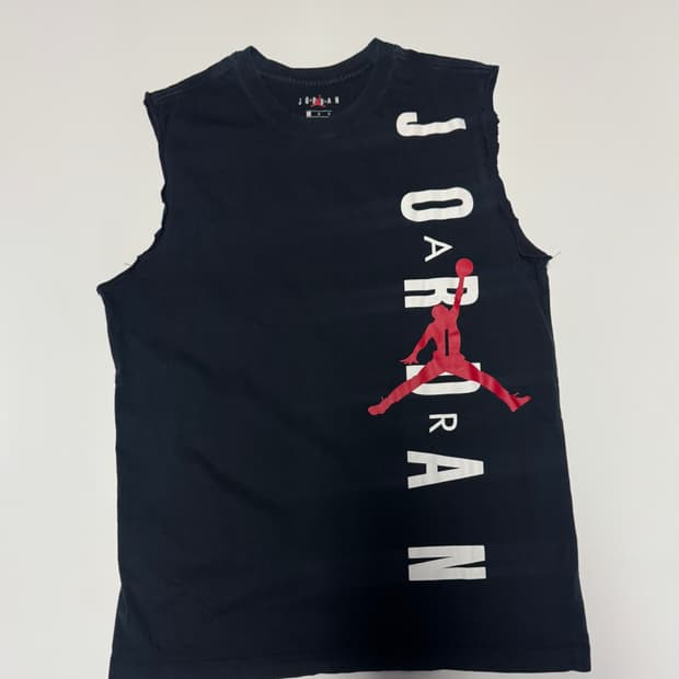 조던 스펠아웃 프린팅 나시 티셔츠 L 블랙