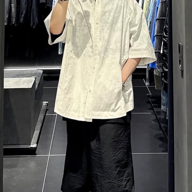 준지 페인팅 히든포켓 파이핑 반팔셔켓