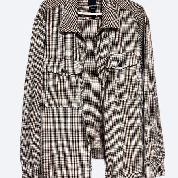 H&M 브라운 체크 자켓 L사이즈