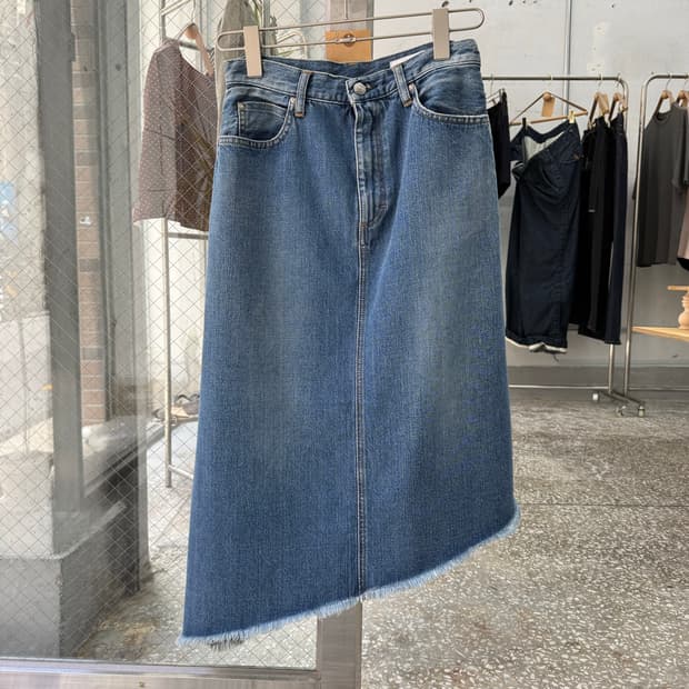 HYKE Asymmetrical Denim Skirt