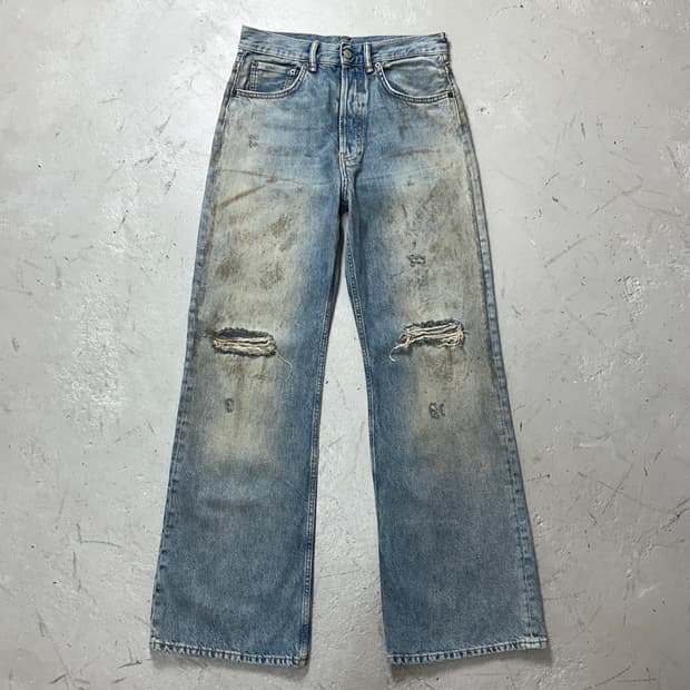 아크네 스튜디오 2021M 페니실린 머드워시 데님 루즈 부츠컷