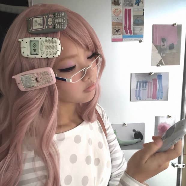 엔젤코어/사이버코어/Y2k 올드폰 헤어핀 클립