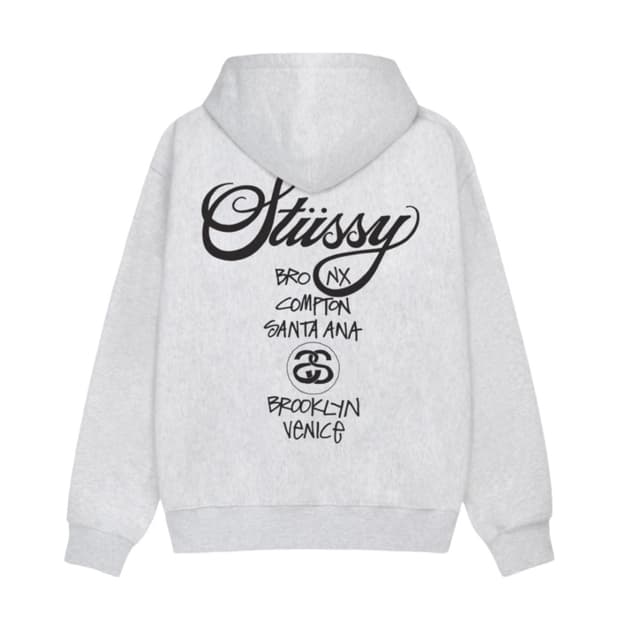 스투시 월드투어 후드 애쉬 헤더 2024,2025