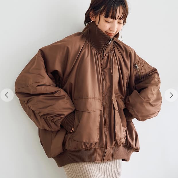 Cocodeal brown bomber jacket ma-1