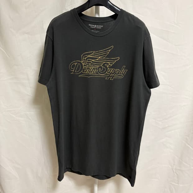 폴로 데님앤서플라이 빈티지 윙 로고 프린트 반팔티 / 차콜, L