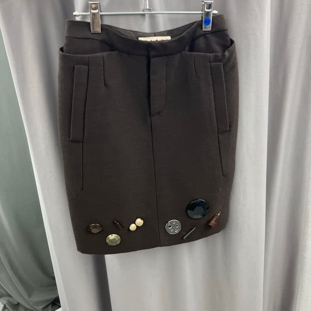 마르니 오브제 트리밍 미디 스커트