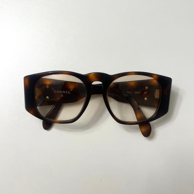 샤넬 80's 빈티지 레오파드 틴트 선글라스