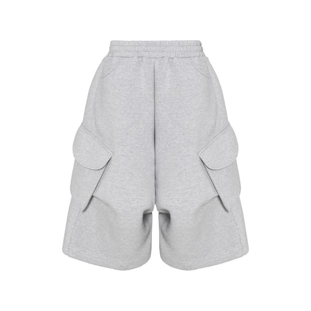 MJD X AAO 와이드 카고 버뮤다 팬츠 그레이