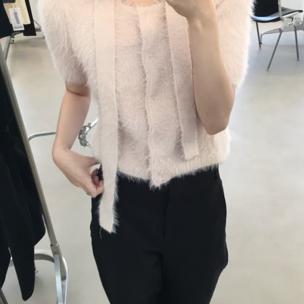 Gbh 어패럴 밍크 얀 타이가디건 핑크