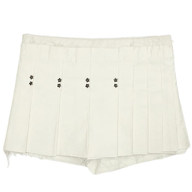 Bonnae Star rivet pleated skort (Ivory) 