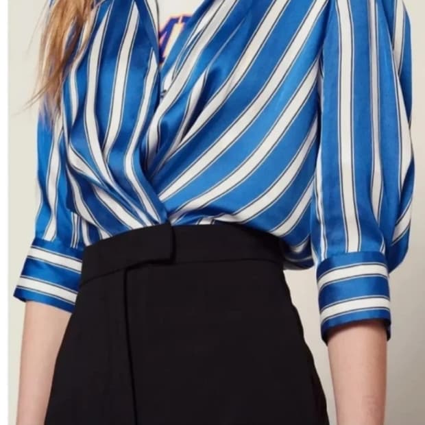 정품 산드로 스트라이프 점프수트 36사이즈  44-55