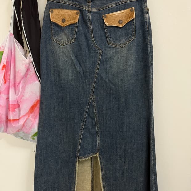 포켓 빈티지 청스커트