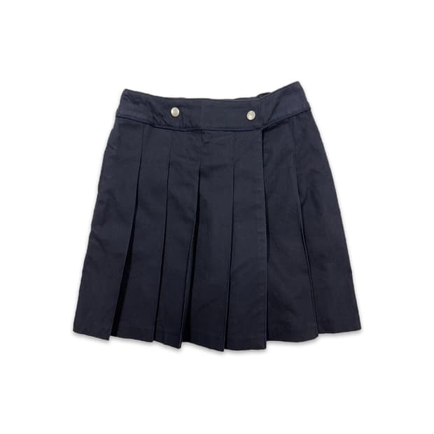 빈티지 Elle Planete 네이비 플리츠 미니 스커트 팬츠