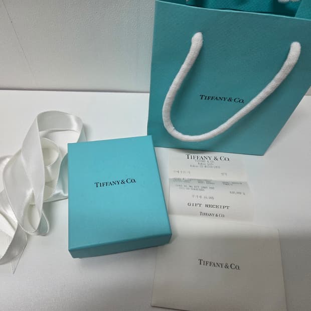 티파니 더블하트 목걸이 민트