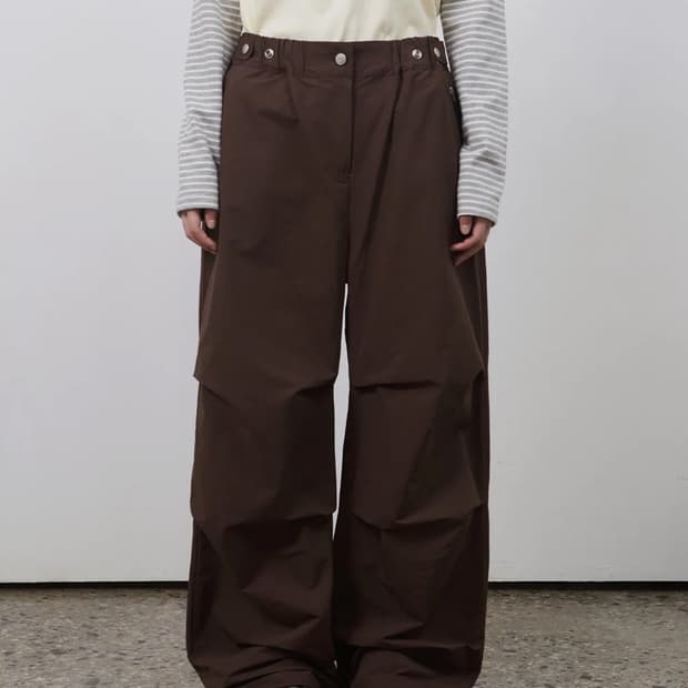 오헤시오 EFFECT NYLON PANTS 이펙트 나일론팬츠 브라운