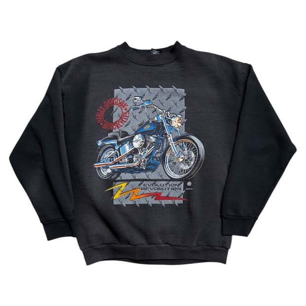 90s 할리 데이비슨 Evolution Revolution 스웻셔츠