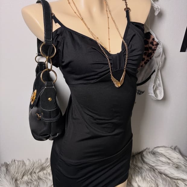 갸루 체인 리본 원피스