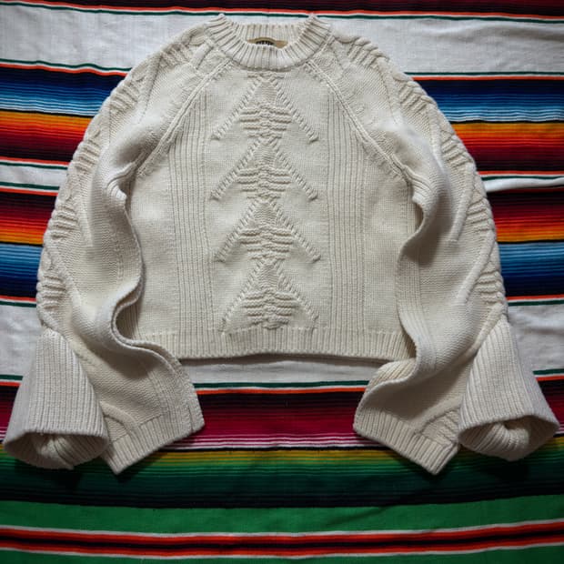 System Poncho Cape Glove cable knit