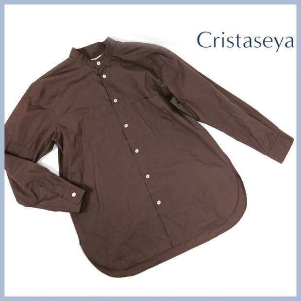 Cristaseya 크리스타세야 브라운 마오 셔츠 M