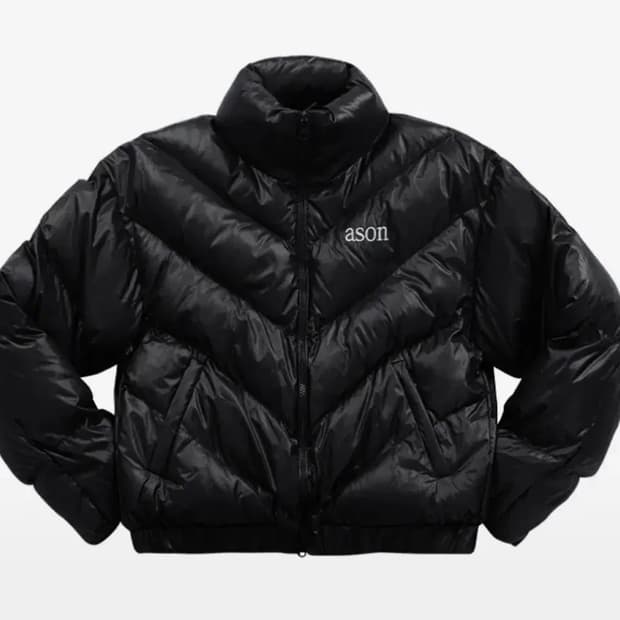 애즈온 패딩 푸퍼 자켓 블랙