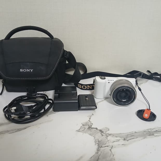 소니 a5000 미러리스 카메라 화이트  풀셋