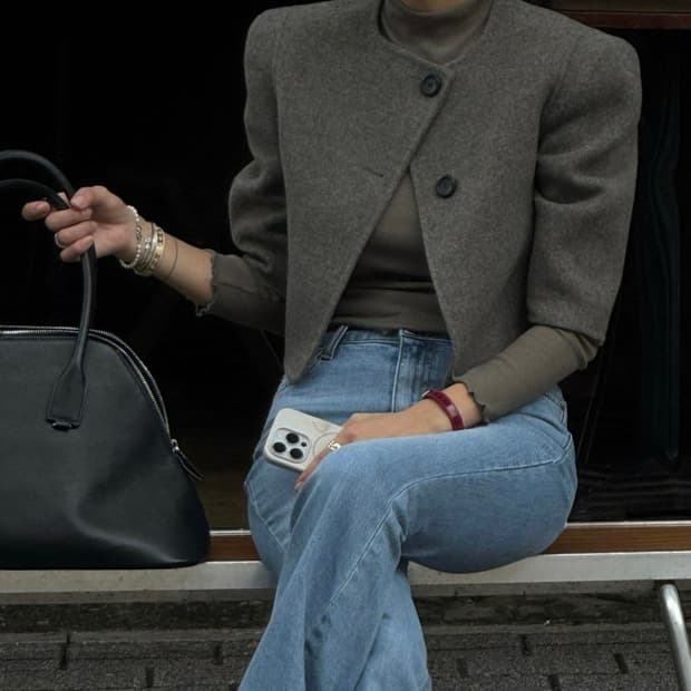 탑드레싱 뮤핸드자켓 - 카키