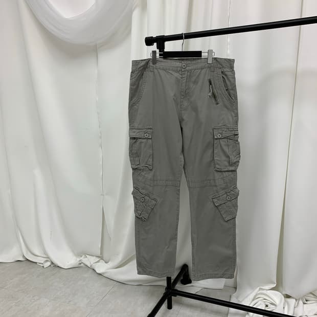 그레이 지퍼 디테일y2k 카고팬츠 