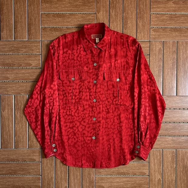 Boutique by elegance leopard silk shirts