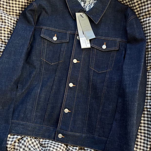 디올 / 오블리크 로우 코튼 데님 블루종 블루 / 52