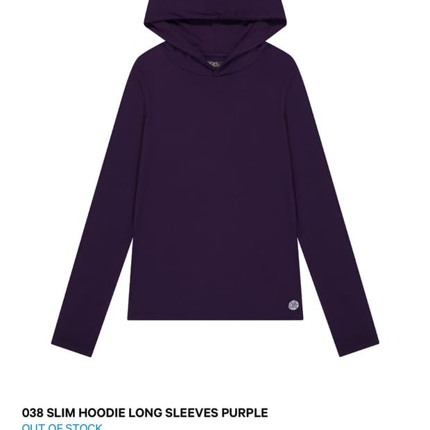 코이세이오038 슬림 후드 롱슬리브 퍼플 구해요