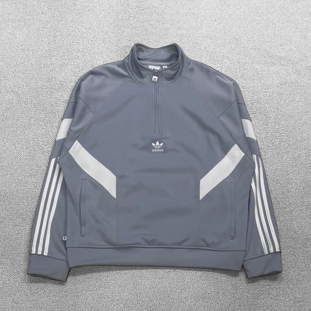 아디다스 리카이브 하프 집업 트랙탑 져지 그레이