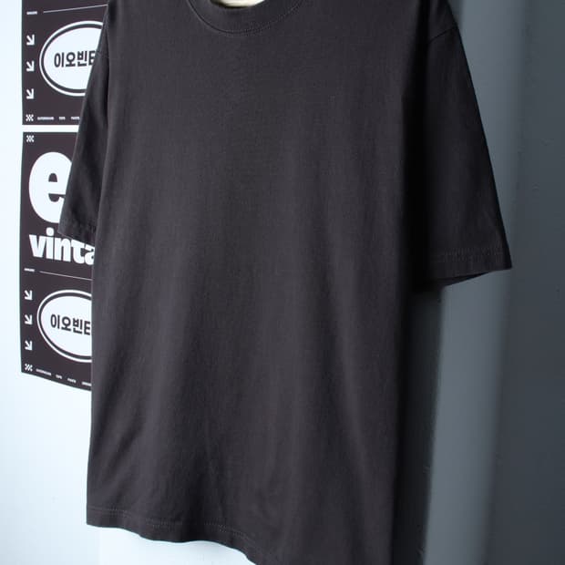 (L-XL) 샤카웨어 반팔 티셔츠 USA 차콜 무지 크롭-H32092