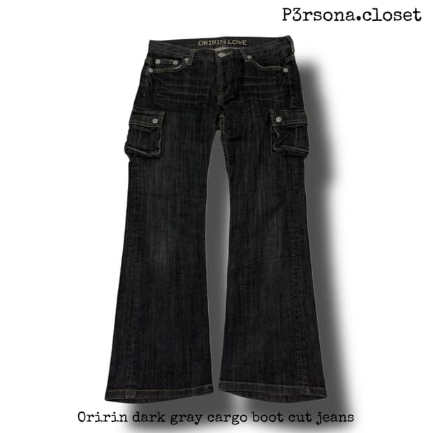 Oririn dark gray cargo boot cut jeans