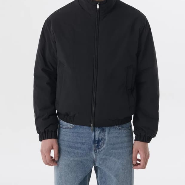 (XL) 무탠다드 하이넥 패딩 블루종 재킷 [블랙]