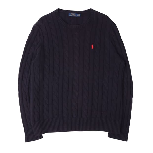 폴로 랄프로렌 네이비 케이블 니트 스웨터