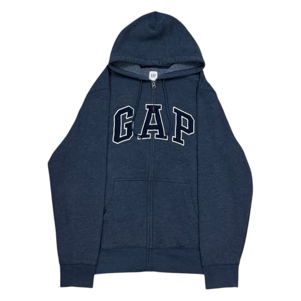 GAP 빈티지 스펠로고 기모 후드집업 자켓 차콜네이비 XL