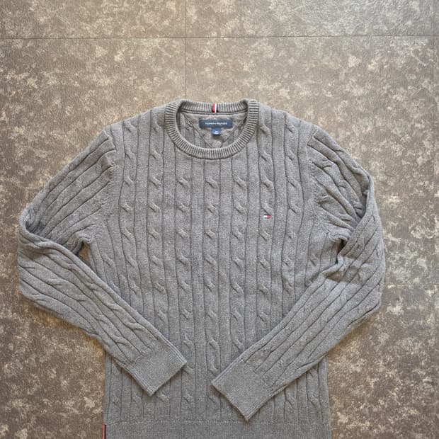 #타미힐피거 #남녀공용 크루넥 케이블 니트 스웨터 - S
